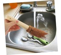 INOOMP 2pcs Palm Dish Washing Brush with Sturdy Wood Handle High-density Non-scratch Bristles for Kitchen Cleaning Multi-use Dirt-removing Scrubbers for Pots Plates and Utensils