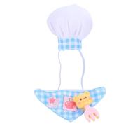 INOOMP 2pcs Parrot Costume, Chef Hat and Apron for Bird Dress Up Blue