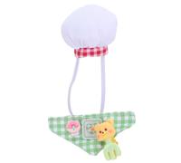 INOOMP 2pcs Parrot Costume, Green Chef Hat and Apron for Bird Dress Up