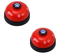 INOOMP 2pcs Pet Dog Potty Training Communication Bells Footprint Pattern Loud Sound for Easy for Puppies and Dogs Red Black