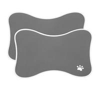 INOOMP 2pcs Pet Feeding Mat Bone Shaped Non-slip Mat for Dog Cat Bowls Easy to Clean Feeding Tray Leak Placemat for Pet Bowls