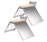 INOOMP 2pcs Pigeon Perch and Standing Bird Stand Stainless Steel Thickened Iron Roosting Holder Wall-mountable Nail-on Resting Rack for Racing Pigeons and Pet Birds