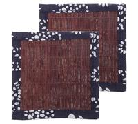 INOOMP 2pcs Planter Pads: Unique Bamboo Flowerpot Mats For Outdoor Gardening - Lightweight Planter Pads For Enhancing Garden Style