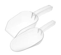 INOOMP 2pcs Plastic Food Scoop Large Round Square Ice Shovels for Flour Candy Nuts Crushed Ice Lightweight Kitchen Scoops for Freezer and Food Serving