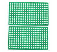 INOOMP 2PCS Plastic Rabbit Cage Floor Mat Round Holes, Protective Waterproof Animal Floor Pads for Small Pets, 30x50cm Bunny Habitat Cage Flooring Accessory for Indoor Use