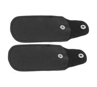 INOOMP 2Pcs Portable 10-Hole Harmonica Leather Storage Bags, Sturdy Black Harmonica Covers Protective Case for Blues and Folk Music Players