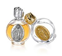 INOOMP 2pcs Portable Glass Holy Water Bottle with Leakproof Lid and Delicate Embossed Pattern, Elegant Refillable Container for Travelling and Holidays, Beautiful Appearance Decorative