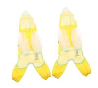 INOOMP 2pcs Puppy Raincoat for Dogs Reflective Full-body Rain Gear for Outdoor Activities Lightweight and Packable Pet Rain Jacket