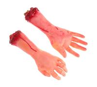 INOOMP 2Pcs Realistic Bloody Fake Hand Halloween Decor for Haunted House Scary Prank Props for Parties and April Fools Day Lightweight and Easy to Store