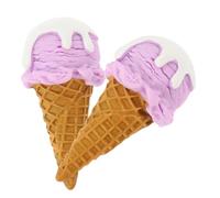 INOOMP 2Pcs Realistic Ice Cream Cone Models Adorable Artificial Dessert Decor for Photography Props Material for Displaying at Parties and Events