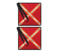 INOOMP 2pcs Reflective Safety Flag, Trailer Warning Flag, Red Oxford Cloth, Secure Attachment, Abrasion Resistance, for Canoe and Trailer, Busy Roads and Waterways