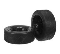 INOOMP 2pcs Replacement Wheels for Wagon Cart and Foldable Camping Trolley, Rubber Black Wheels with Enhanced Durability and Shock Absorption for Beach Wagon and Family Travel