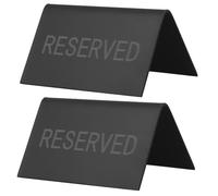INOOMP 2pcs Reserved Table Signs Reserved Seating Signs Stainless Steel Tent Shaped Modern Simple Design Easy to Clean Stable for Wedding Party Banquets