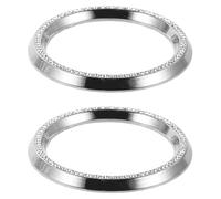 INOOMP 2pcs Rhinestone Car Air Conditioner Vent Decoration Trim Compatible with Luxury Sedan Rear Passenger Air Outlet Cover Rings, Decorative Bling Ac Vent Frame for Vehicle Interior