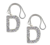 INOOMP 2pcs Rhinestone Car Pendants Sparkling Bling Letter Charm for Rearview Mirror Cute Hanging Car Accessories Decoration for Lucky Interior