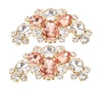 INOOMP 2pcs Rhinestone Shoe Buckles, Bling Shoe Clip for Heels and Flats | Detachable Shoe Decoration Jewelry for Bridal Shoes, Wedding Parties, Formal Events and DIY Footwear, Light Yellow