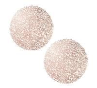 INOOMP 2pcs Rose Gold Pvc Sunflower round Placemats with Non-slip Heat Insulation for Dining Table Decoration, Cup Mats Suitable for Home, Restaurant and Party Use