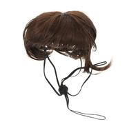 INOOMP 2pcs Short Pet Wigs with Bangs for Dogs and Cats Lightweight Accessories for Party Dress-up Halloween Cosplay Creative Comfortable Pet Party Headdress