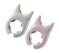 INOOMP 2pcs Silicone Cat Ear Pot Lid Holder and Spoon Rest, Non-Slip Spill-Proof Kitchen Utensil Stand with Steam Release, Suitable for Cookware Edge Storage and Cooking Random Color