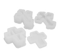 INOOMP 2pcs Silicone Resin Box Molds with Dustproof Lid, Cross Storage Box Shape, Broad Material Compatibility for DIY Resin Craft Molds, Suitable for Keys and Trinkets, for Wedding