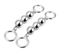 INOOMP 2pcs Silver Faux Pearl Bag Straps Acrylic Decorative Removable Round Beaded Chains for Mini Handbags and Clutches DIY Purse Making Accessories