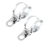 INOOMP 2pcs Silver Motorcycle Front Shock Absorber Mounting Brackets with Handlebar Turn Signal Clamps for Indicator Light Relocation and Motorcycle Accessories