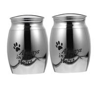 INOOMP 2pcs Silver Stainless Steel Cinerary Casket for Pet Ashes Gracefully Designed Pet Urn Smooth Finish for Memorial Storage Loved