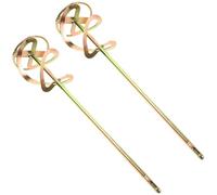 INOOMP 2pcs Spiral Concrete Mixer Rods Drill Stirrer Attachment for Heavy Duty Construction, 45 Steel Material with Universal Drill Compatibility, for Professional Environments