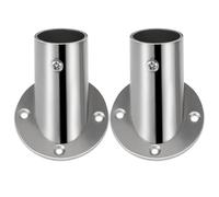 INOOMP 2Pcs Stainless Steel Angled Flange Rod Holder Brackets for Closet Rod Support Rust-Resistant Shower Curtain Pole Socket Easy to Install Wardrobe Fixing Hardware