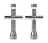 INOOMP 2pcs Stainless Steel Cross Socket Wrenches for Rc Models, Simple Structure and Practical to Use, Silver Hex Sockets in 4/5/5.5/7mm Sizes, Sturdy Hand Tool for Repair