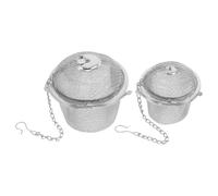 INOOMP 2Pcs Tea Infusers, Stainless Steel Tea Strainers for Cooking Soup Spice, 5/6.5cm Spice Filter with Chain Hook and Lid for Soups, Stews Or TeaPot