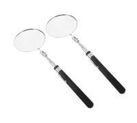 INOOMP 2pcs Telescoping Inspection Mirrors with Rotating Stainless Steel Convex Lenses Extendable Reach for Mechanics and Technicians Anti-slip Ergonomic Handles for Precise Automotive