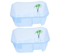 INOOMP 2pcs Tortoise Living Case for Reptiles Mini Turtle Perching Tank Ventilation for Frogs and Lizards Transparent Ample Space for Comfort