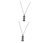 INOOMP 2pcs Urn Necklace for Ashes of Beloved Dog Stainless Steel Keepsake Pendant Resistant Memorial Jewelry for Thoughtful for Remembering Pets