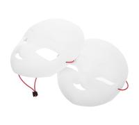 INOOMP 2pcs White Blank Face Mask with Mesh Yarn for Masquerade Balls