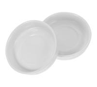 INOOMP 2pcs White Ceramic Butter Dish Soy Sauce Bowl Condiment Serving | Plain Colour Finish, Stain Resistant, Versatile for Fruits, Dumplings, Meal Preparation, Office Tables, and Sushi
