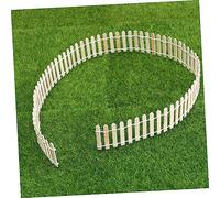 INOOMP 2Pcs Wood Mini Fence Miniature DIY Fairy Garden Decor for Plant Pots Moss Cactus Lawn Natural Wood Craft Ornament Safe Durable Environmental Friendly