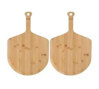 INOOMP 2pcs Wood Pizza Peel, 15x12 Pizza Board for Transferring Serving | Short Handle Pizza Serving Tray, Smooth Surface, for Charcuterie, Small Pizza, Cheese, Nonstick & Washable for Cutting Baking