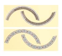 INOOMP 2pcs Wooden Guitar Rosette Sound Hole Decal Stickers with Clover and Grid Pattern Acoustic Guitar Inlay Decoration for Music Accessories