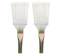 INOOMP 2pcs Wool Rakes Wool Comb Portable Wear-resistant Steel Grooming Tool for Pet Grooming and Animal Husbandry with Assorted style