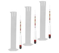 INOOMP 3-in-1 Triple Scale Hydrometer Beer Alcohol Meter with Test Jar for Home Brewing Wine Making and Sugar Measurement Kit