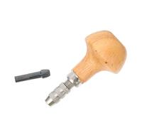 INOOMP 3 Sets Precision Pin Vise Set with Wooden Comfort Shape Handle for Filing and Wire Handling in DIY and Electronic Assembly, Sturdy Steel and Khaki Wood Jewellery Tool