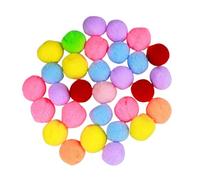 INOOMP 30 Pcs Colorful Plush Elastic Cat Balls for Kitten Playing Soft Fluffy Pom Poms Pet for Indoor Exercise and Interactive Fun