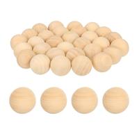 INOOMP 30 Pcs Simple Wooden Beads Smooth Surface Without Hole, Round Ball Shape Synthetic Material for Home Decoration and Craft Projects, Creative DIY Jewelry Making Bead Accessories