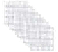 INOOMP 30 Pcs Square Mesh Plastic Canvas Sheets Mesh Plastic Canvas Sewing Accessories White Smooth Surface Easy to Cut for Embroidery Crafting and Knit Crochet Projects