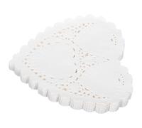 INOOMP 300pcs Paper Doilies Heart Shape Cake Dessert Packaging Pads 4inch White Paper Material Simple Classic Elegant Style Wide Uses for Birthday and Easter