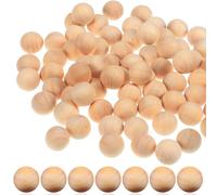 INOOMP 300pcs Unfinished Solid Wood Balls Small Round Wooden Beads for Crafts DIY Projects and Home Decorations, Khaki Colour, 12mm Diameter Spheres