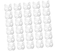 INOOMP 30pcs Blank Cat Masks for Boys and Girls Unpainted Masquerade Masks for Halloween Carnival and School Parties Create Your Own Art and Boost Creativity
