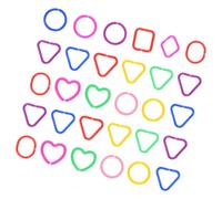 INOOMP 30pcs Geometric Linking Rings for Boy Girl Plastic Chain Links Early Education for Shape and Color Recognition Fine Motor Skill Development