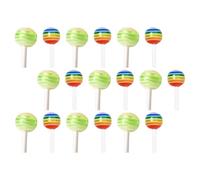 INOOMP 30pcs Mixed Color Lollipop Nail Art Accessories Set Mini Candy Heart Soft Clay DIY Manicure Decors for Women Detachable Nail Charms Random Color